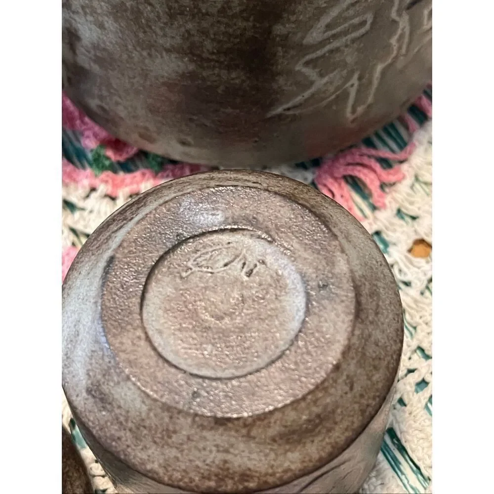 Yixing Zisha Wood Fired Clay Tea Pot w/Sugar Bowl and Cup